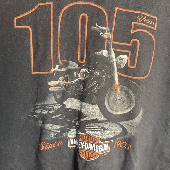 VTG Harley Davidson 105th Anniversary Black T-Shirt Large WV - Picture 8 of 8